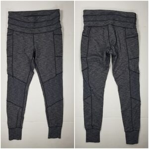 Athleta Sz S Excursion Tight Leggings High Rise Side Pockets Gray